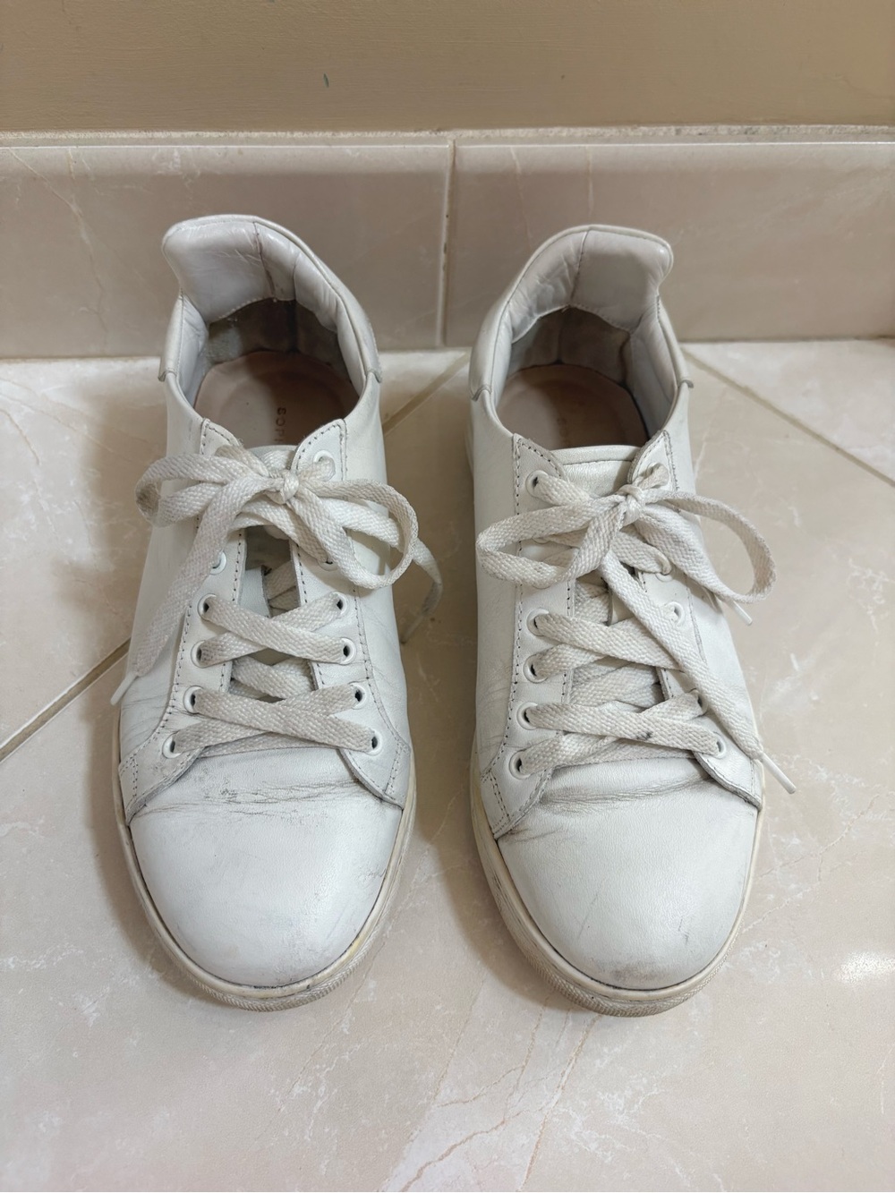 Sophia Webster White Leather Lace-Up Sneakers 36.5
